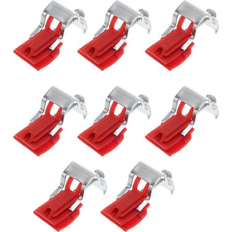 Juego de 8 clips de fijación ajustables de acero al manganeso, de plástico, para fregaderos de cocina y baño. (1/5)