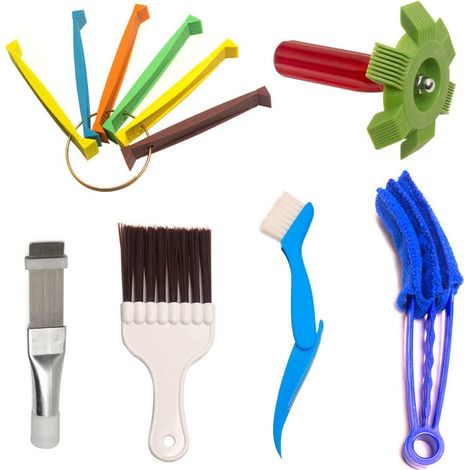 Piece Set Air Conditioner Cleaning Tool Set Fin Cleaning Brush Radiator Fin Straightener Air Conditioner Cleaning Kit at MUMU (1/4)