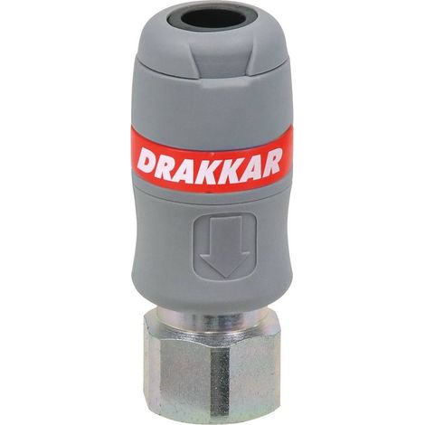 Raccord rapide femelle passage d'air 6mm filetage femelle 3/8' DRAKKAR - 01344 (1/2)