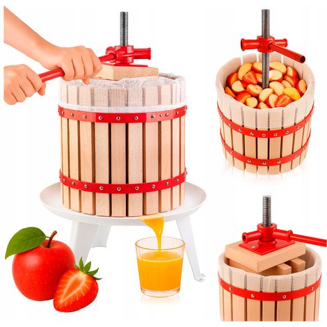Pressa a vite per frutta con capacità di 12 l
