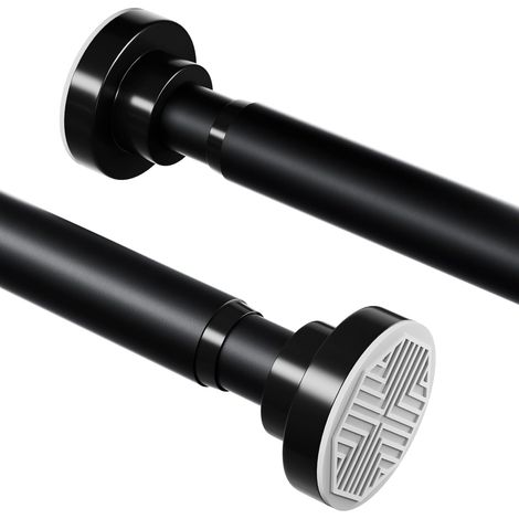 Tringle à rideau de douche sans perçage-Antirouille et antidérapante - Barre de serrage réglable de 70 à 190 cm - Idéale pour salle de bain,noir (1/5)