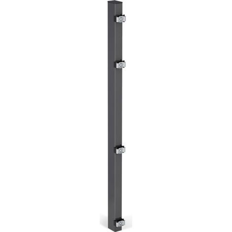 ALBERTS Zaunpfosten, inkl.Klemmlasche, verkürzt, Bohrab:400mm, anthr, 60x40/1075mm, Zub.im Pf. (1/2)