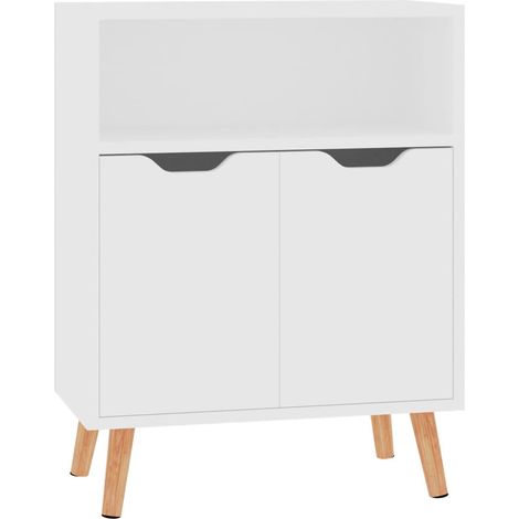 Aparador buffet cómoda armario unidad de almacenamiento organizador cocina salón salón 60 x 30 x 72 cm madera contrachapada blanco 020030335 (1/5)