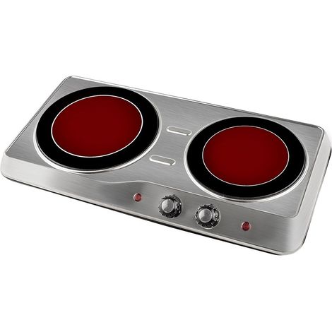 Fornello in vitro in acciaio inox 2 fuochi 2000w küken