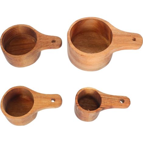 Ensemble de 4 cuillères doseuses, bois, pour café et cuisson (1/5)