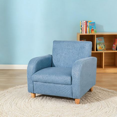 Fauteuil enfant scandinave en lin et bois assise confortable