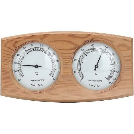 2-in-1 Sauna Thermometer, Wooden Thermo-Hygrometer, Steam Sauna Accessory (1/4)