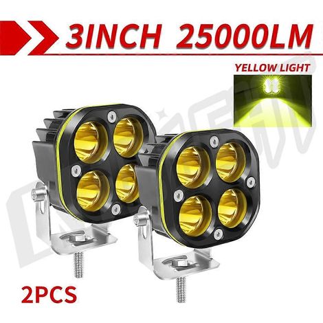 Phares de travail LED CO LIGHT 4 pouces pour voitures et motos, feux de brouillard LED, feux de jour (DRL) pour 4x4, pick-up tout-terrain, quad, SUV (2 pièces, 954H-CY-Y) (1/5)
