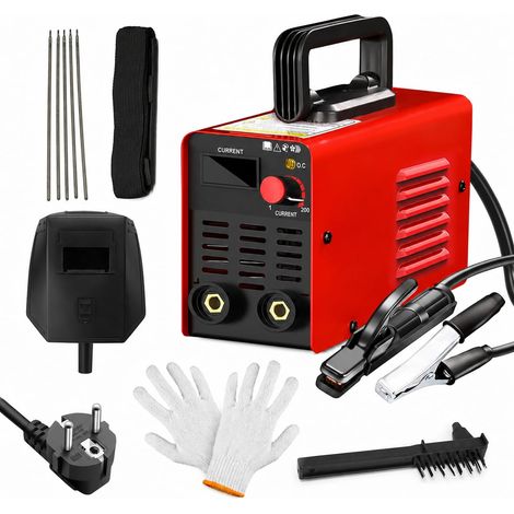 Poste à souder à électrodes MMA 200A, Poste à souder à l’arc 220V avec écran LED, Kit avec casque de soudage, marteau à scories, brosse avec Hot Start, Arc Force (1/5)