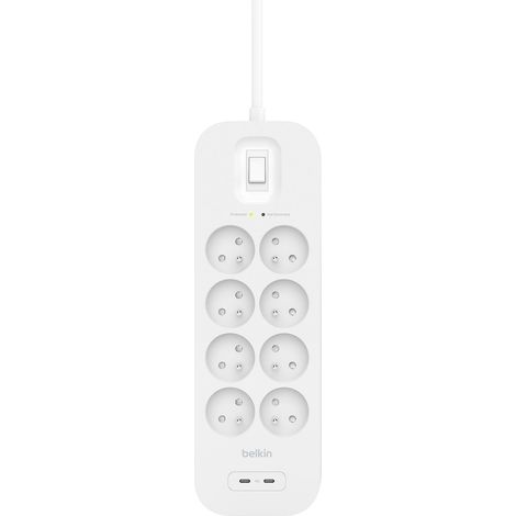 Multiprise Parafoudre 8 Prises Avec 2 USB-C, Cordon de 2 m (1/5)