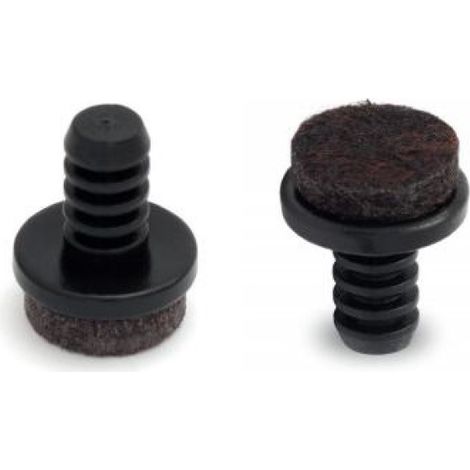 deslizante con fieltro. plástico. negro. diámetro 6mm. para taladro. pack de 2 (1/2)