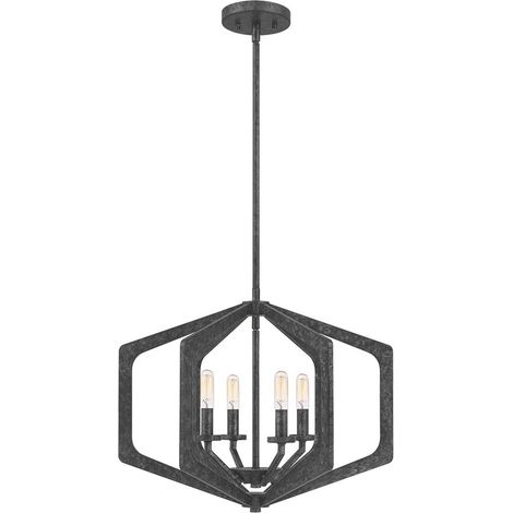 Lampada a sospensione lampada da tavolo da pranzo in acciaio a 4 lampadine nera E14 da cucina (1/5)