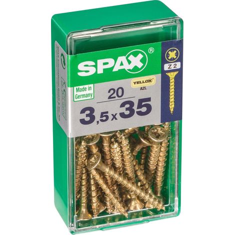 Boîte de 20 unités de vis à bois Spax à tête plate Yellox 3,5x35mm Spax (1/5)