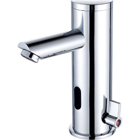 Electronic Infrared Basin Mixer Tap Cold and Hot Water Automatic Mixer Tap Brass Chrome Automatic Bathroom Sink Faucet (1/5)