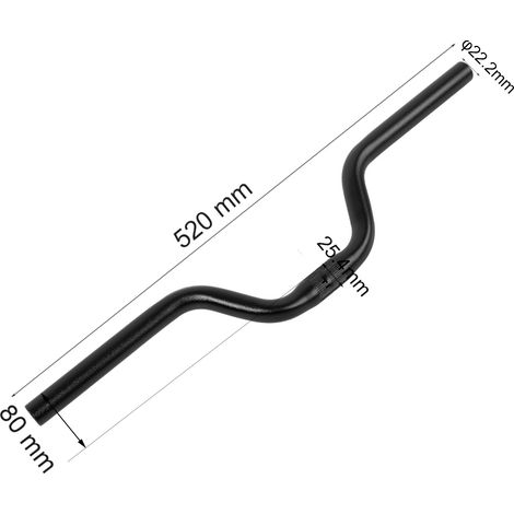 Guidon vélo fixie en aluminium, cintre relevé noir 25,4mm x 520mm pour piste (1/5)
