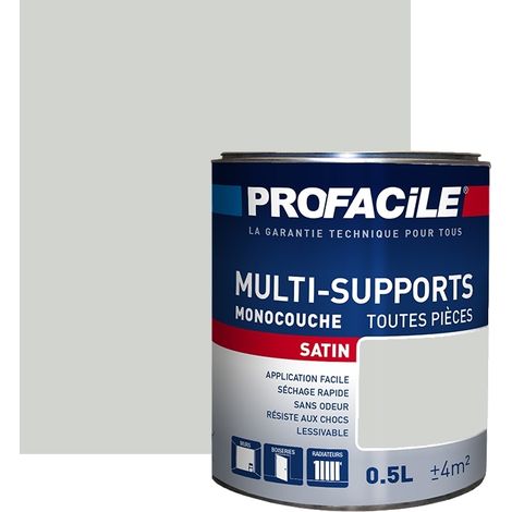 Peinture intérieure multi-supports, satin, murs, plafonds, boiseries, radiateurs, sans odeur, plusieurs teintes PROFACILE D2D4D0 0.5 litre