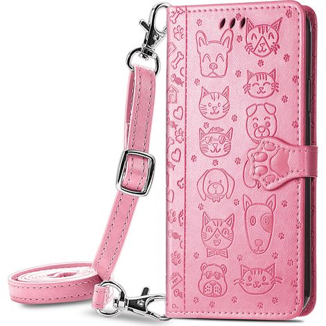 Etui Portefeuille avec Porte-cartes - Compatible iPhone 14 - Bandoulière Détachable - Cuir Synthétique - Protection Intégrale - 1 Pièce (1/5)