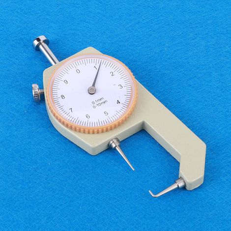 Jauge d'épaisseur argentée, portable et précise, pour la mesure de bijoux, cuir et planches, 0-10 mm, cône incurvé (1/5)