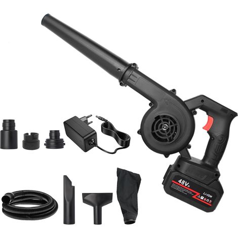 Soplador de batería, soplador y aspirador de hojas 2 en 1, soplador de aire inalámbrico, plumero compacto para jardín con chorro de aire turbo para mantenimiento de césped, coche y hogar.