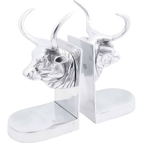 Serre-livres 2 pcs Argent 17 x 15 x 27 cm Aluminium CFW653668 (1/5)