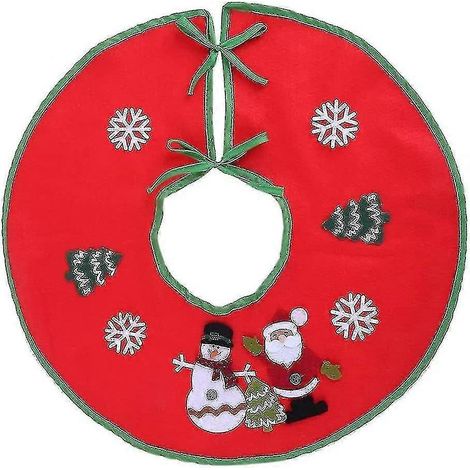 Décoration de Noël Jinxiu pour la maison : jupe de sapin, couverture décorative d'extérieur (45,5 x 45,5 cm), rouge, 1 pièce (1/5)