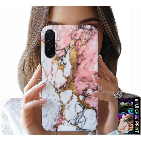 Custodia per Samsung Galaxy A56 5G - effetto marmo rosa e bianco, con motivi a pietra (1/5)
