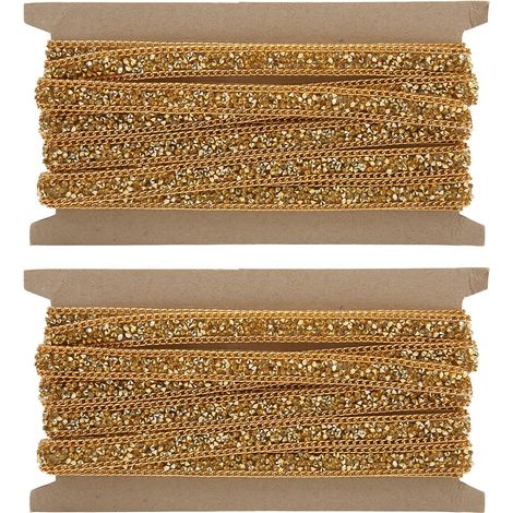 Rotolo di nastro autoadesivo con strass, 2 pezzi, 5 iarde, larghezza 1,5 cm, nastro con strass ritagliabile per decorazioni. (1/5)