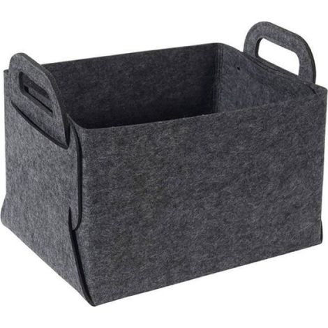 Panier De Rangement - En Feutre Gris - Pliable Avec Poignées - Pour Jouets Et Articles Divers - Taille L - 1 Pièce (1/3)