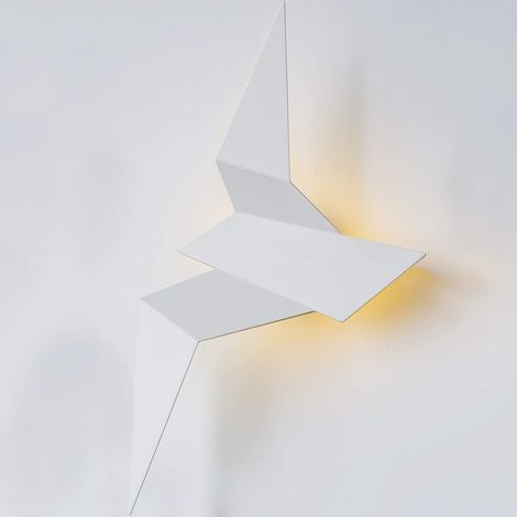 Applique murale moderne à LED en forme d'oiseau volant pour chambre à coucher, salon (12,8 inches) (Blanc) (1/2)