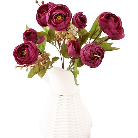 Fleur De Camélia Artificielle - Soie Réaliste Pour Décoration Mariage Et Maison - Lot De 1 Tige Violet (1/2)