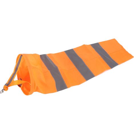 Sachet indicateur de vent réfléchissant orange 100 cm pour extérieur, manche à air météo réfléchissante (1/5)
