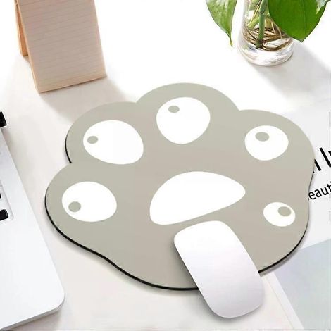 Tapis de souris motif patte de chat - Design mignon de dessin animé, lot de 3, 280 x 250 x 3 mm, grisâtre (1/4)