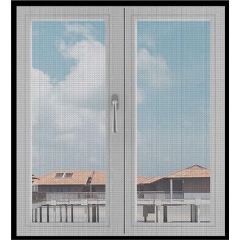 Moustiquaire pour fenêtre,60x160cm(23.6x63in) Bricolage réglable Résistant à la déchirure tout en assurant une bonne circulation de l'air pour les balcons, noir-A (1/5)