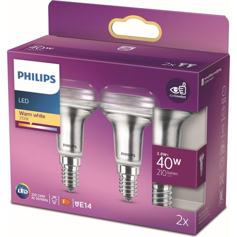ampoule LED Equivalent 40W R50 E14 Blanc chaud, Non dimmable, Verre, Lot de 2 (1/5)