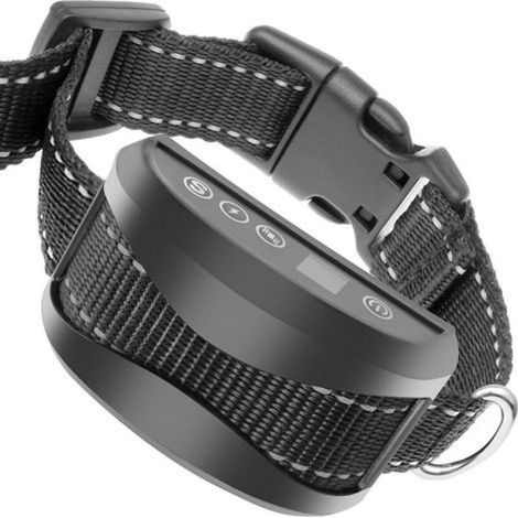 Collier anti-aboiement – 3 modes d'entraînement aux chocs/vibrations/sensibilité, sans danger, automatique, batterie rechargeable IP65, sangles réfléchissantes réglables (1/4)