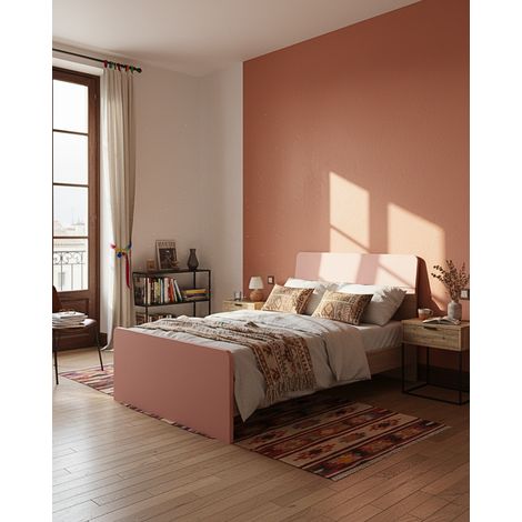 Letto Comby con fascioni e pediera - Letto una piazza e mezzo 127 x 197 - Struttura Virginia e rosa - Rete e materasso esclusi (1/4)