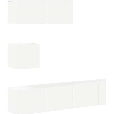 Maison Exclusive - Set di Mobili Porta TV 4 pz Bianco in Legno Multistrato (1/5)