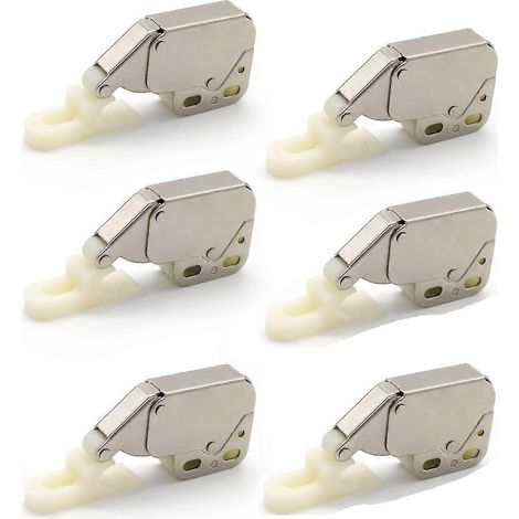Mini-loquets à ressort, lot de 6 mini-loquets automatiques à ressort, verrous à ressort, mini-loquet à ressort pour porte de placard de cuisine (1/5)