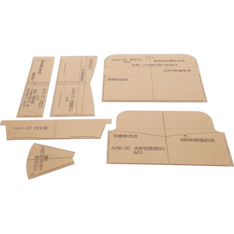 Lot 6 Gabarits Acrylique Portefeuille Long DIY Pochoir Cuir Fait Main Moule Artisanat Outillage Coupe (1/5)
