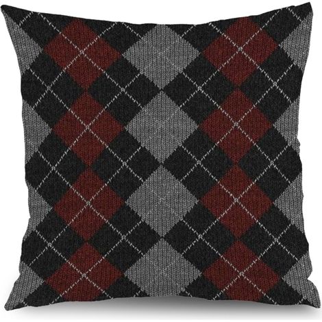 Housse de coussin motif carré symétrique, décoration salon intérieur maison,45×45cm (1/5)