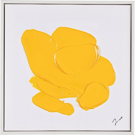 Quadro dipinto su tela trilix giallo 30 x 30 cm