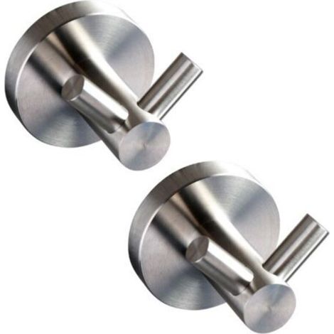 Special towel rack with two stainless steel hooks, bathroom hook holder, coat hook for towel (stainless steel) (1/5)