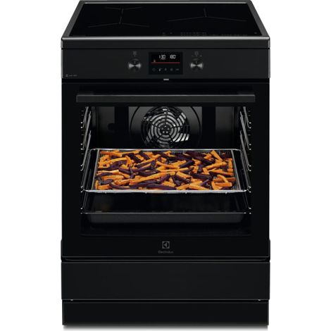 Electrolux – Cuisinière induction 60 cm – 3 foyers jusqu'à 5200 W – Grand four 73 L chaleur tournante – Nettoyage pyrolyse – Connectivité Hob2Hood