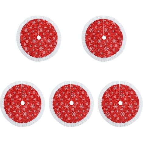 5 Pièces Jupe de Noël pour Arbre Décoration pour Fête Tapis Non Tissé pour Intérieur et Extérieur (1/5)