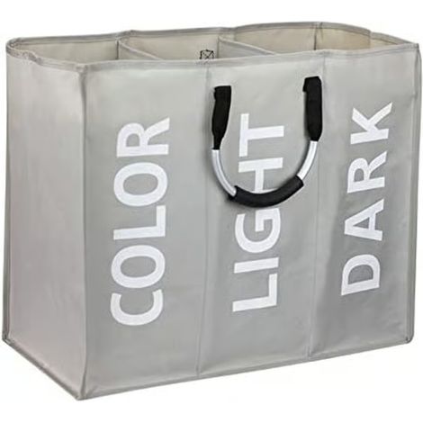 Panier à linge double avec couvercle et sacs à linge amovibles abricot L abricot Lapricot (1/5)