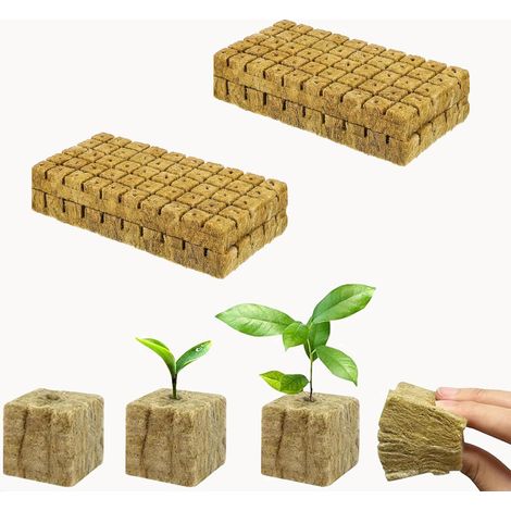 200 tapis de culture en laine de roche, substrat de culture sans fond pour la multiplication des plantes, 25 x 25 x 25 mm (1/5)