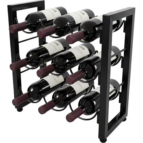 Weinregal für 9 Flaschen - Metall, schlankes Design