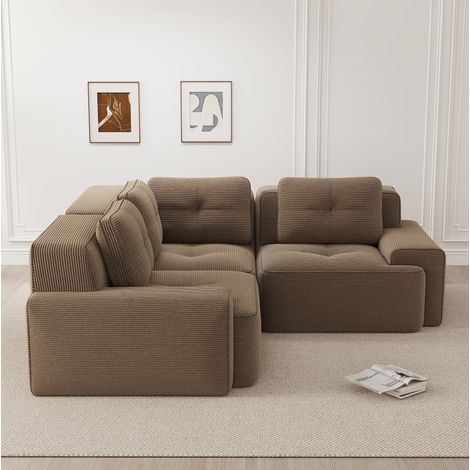 Modulares Sofa aus Cord in Braun, rutschfest und weich OKMYHOME (1/5)