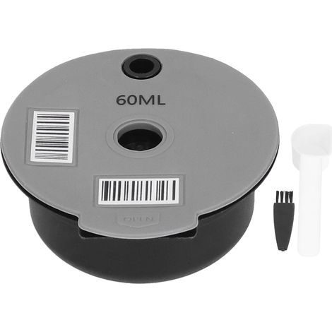 Filtre à café réutilisable avec cuillère et brosse, capsule 60ml pour expresso, accessoires maison bureau. (1/5)
