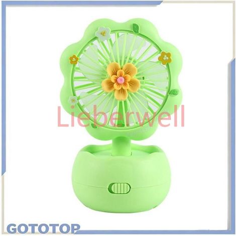 GOTOTOP Mini ventilateur portatif Handheld Mini Fan Kids Small Portable USB electromenager ventilateur Forme de fleur verte (1/5)